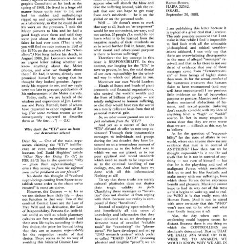 Elusividad de Arbel. Free Will and Cosmic Responsibility (FSR de1990 V35N1) - Imagen 1