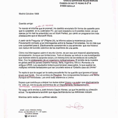 Jordan Peña cartas 1998 - Imagen 1