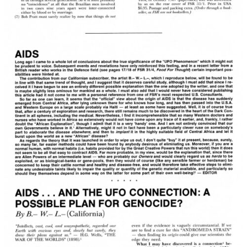 AIDS UFO Genocide FSR1989V34N1 - Imagen 1