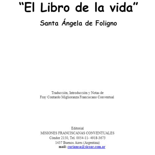 Ángela de Foligno Libro de la vida - Imagen 1