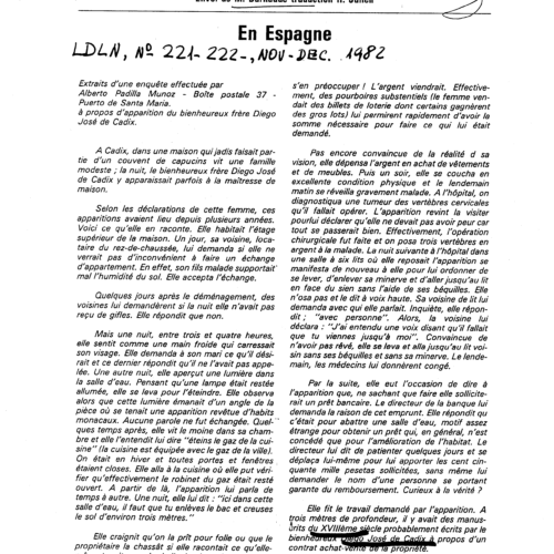 Apariciones Fray Diego José Cádiz - Imagen 1