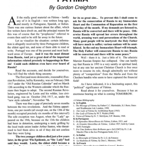 Creighton Fátima 1917 y political aspects FSR95V40N3 - Imagen 1