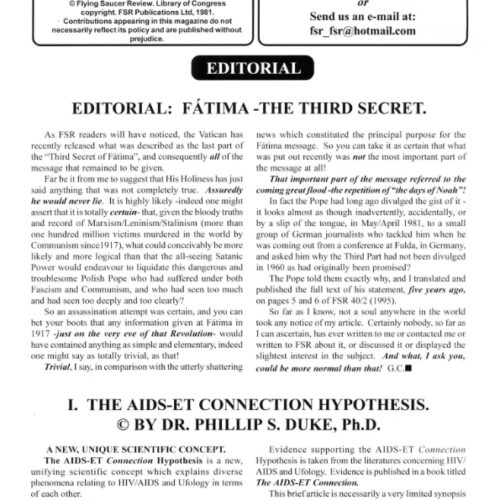 Creighton Fátima Third Secret FSR2000V45N2 - Imagen 1