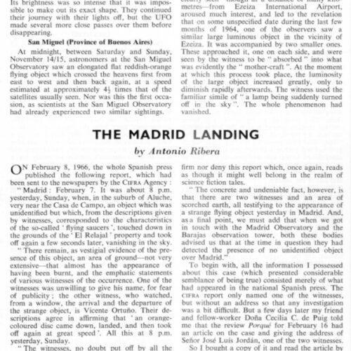 Ribera Madrid 1966 Ummo Landing FSR66V12N3 - Imagen 1
