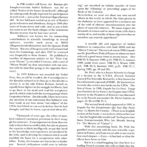Sajarov Andrei Twin universe theory G.Creighton FSR92V37N4 - Imagen 1