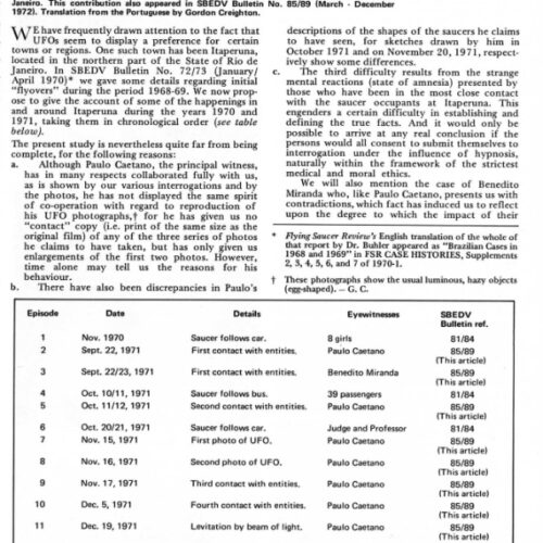 Buhler,Benedito Miranda Contacts E.T. 1970-71,Itaperuna,Brazil,FSR-SI 1973 N 5,UFO Encounters - Imagen 1