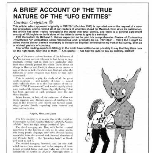 Creighton,True Nature of UFO Entities,FSR88V33N3 - Imagen 1