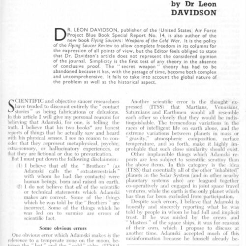 Davidson,I Believe Adamski,FSR1960V6N4 - Imagen 1