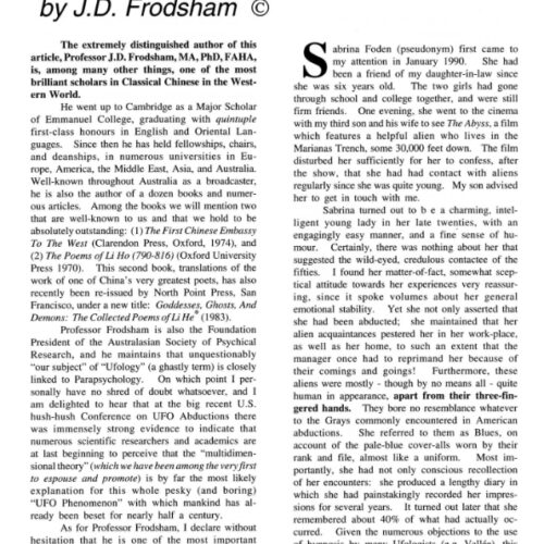 Frodsham,Alien Theatre of the Absurd,FSR1993V38N2 - Imagen 1