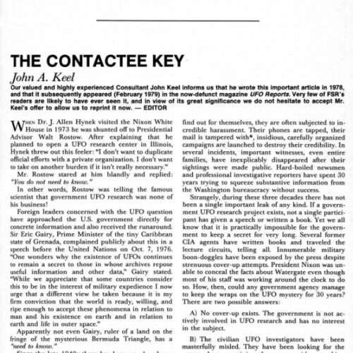 Keel,The Contactee Key,FSR1985V31N1 - Imagen 1