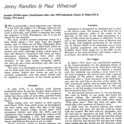 Randles-Whetnall,Sunderland Contacts 1976,Wales,U.K.-1,FSR79V25N3 - Imagen 1