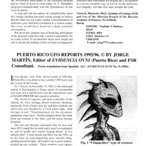 Rivera,Amaury,UFO and military jet 1988,Puerto Rico,J.Martin,FSR2002V47N1 - Imagen 1