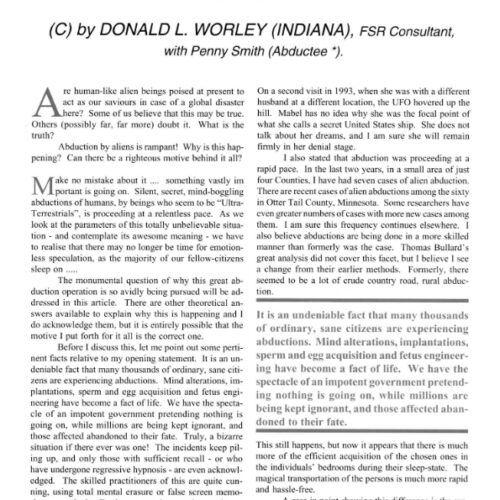 Worley,Abductions,Nordics,Warnings,FSR1995V40N2 - Imagen 1