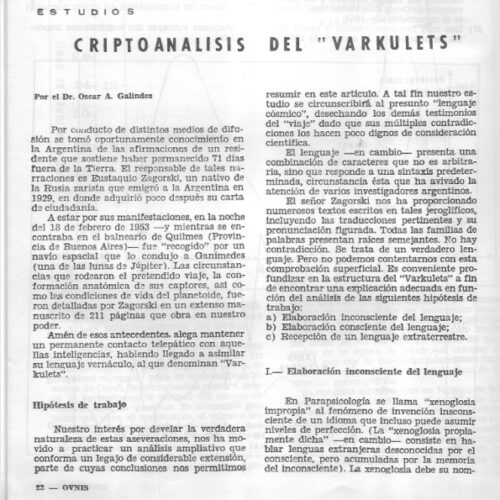 Zagorsky,Lenguaje Varkulets,O.Galindez - Imagen 1