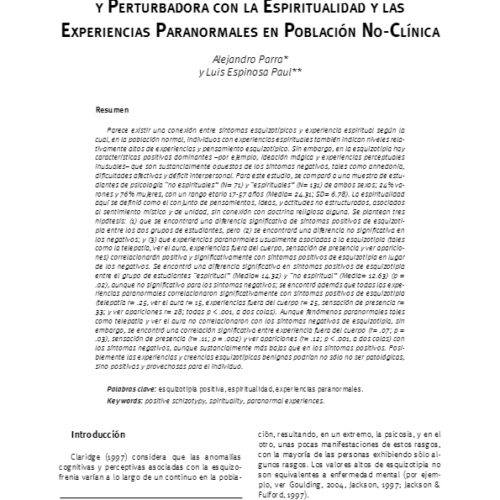 Esquizotipia y espiritualidad,Parra-Espinosa - Imagen 1