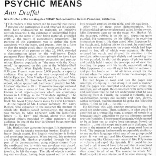 Hurkos and UFOs,1963,A.Druffel,FSR72V18N4 - Imagen 1