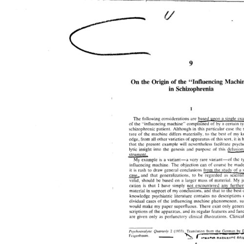 Influencing Machine in Schizophrenia - Imagen 1
