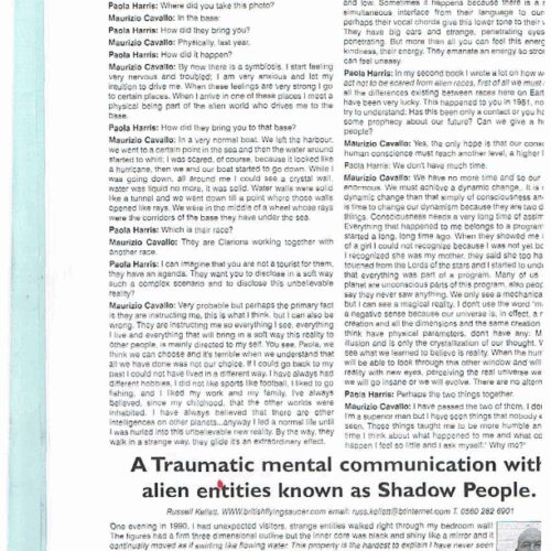 Kellett,UFO Contacts 1990,Shadow People,FSR2007V52N3 - Imagen 1