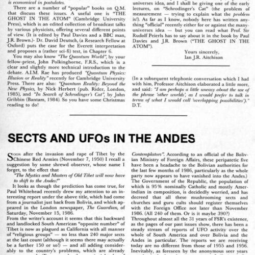 Sects and UFOs in the Andes,FSR87V32N5 - Imagen 1