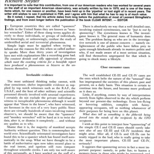 Snyder,Debunkers and Ufologists,FSR85V30N4 - Imagen 1