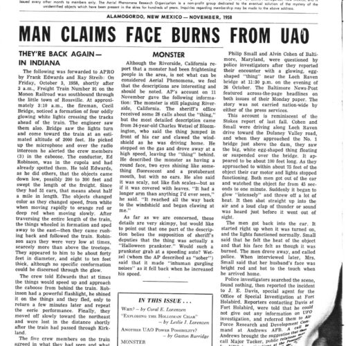 APRO Bulletin,1958,November - Imagen 1