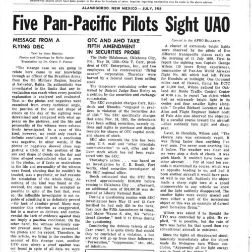 APRO Bulletin,1959,July - Imagen 1