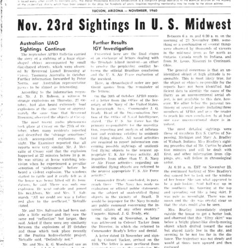 APRO Bulletin,1960,November - Imagen 1