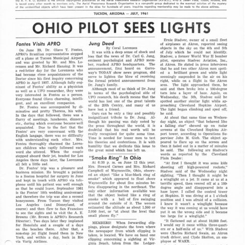 APRO Bulletin,1961,July - Imagen 1