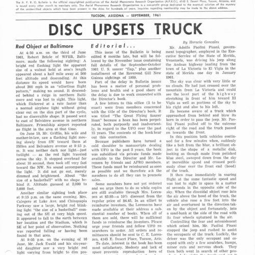 APRO Bulletin,1961,September - Imagen 1