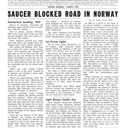APRO Bulletin,1962,March - Imagen 1