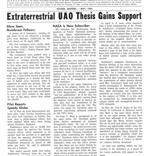 APRO Bulletin,1962,May - Imagen 1