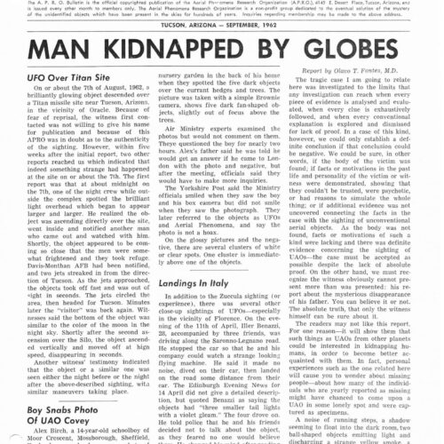 APRO Bulletin,1962,September - Imagen 1