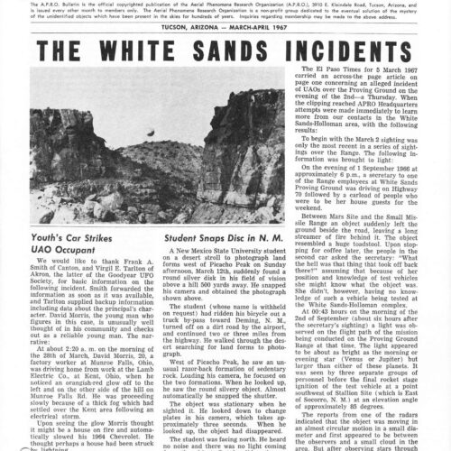 APRO Bulletin,1967,March-April - Imagen 1