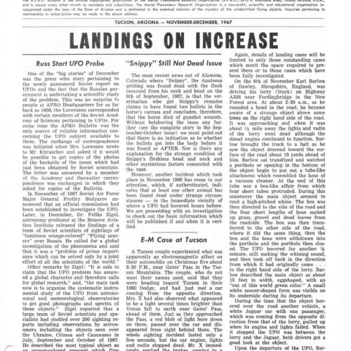 APRO Bulletin,1967,November-December - Imagen 1