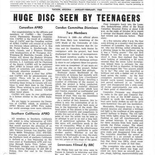APRO Bulletin,1968,January-February - Imagen 1