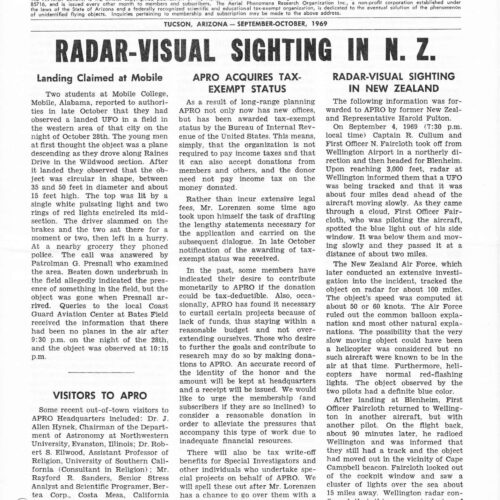 APRO Bulletin,1969,September-October - Imagen 1