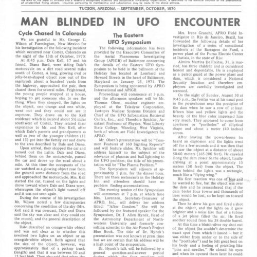 APRO Bulletin,1970,September-October - Imagen 1