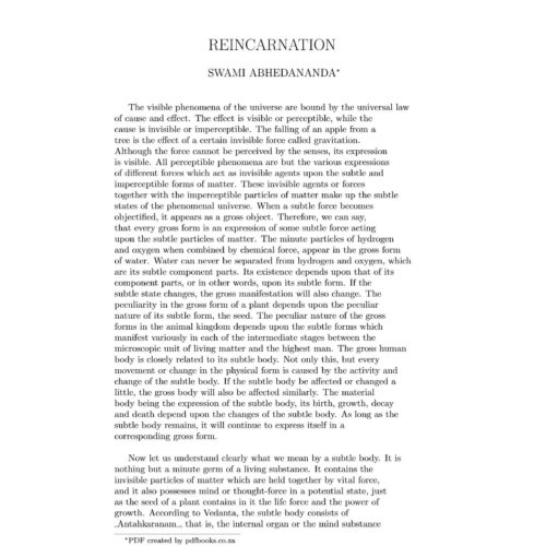 Abhedananda,Reincarnation - Imagen 1