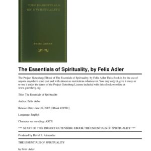 Adler,Essentials of Spirituality