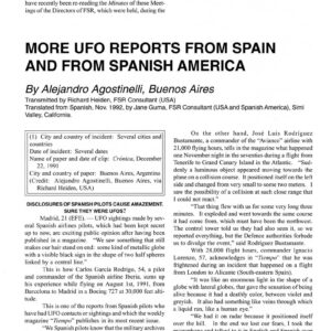 Agostinelli,UFOs 1991,Spain and Mexico,FSR94V39N2