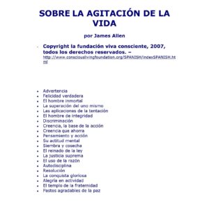 Allen,James,Sobre la agitacion de la vida