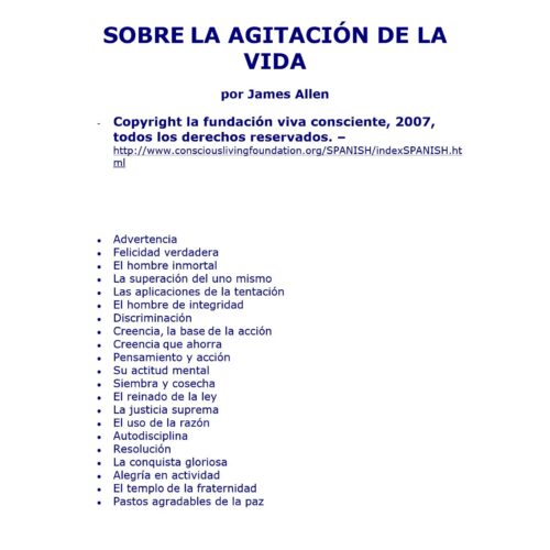 Allen,James,Sobre la agitacion de la vida - Imagen 1
