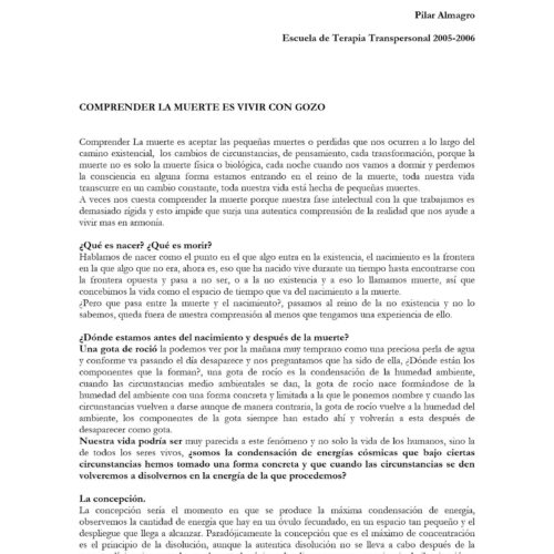 Almagro,Pilar,La muerte - Imagen 1