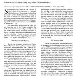 Amo-Freixedo,UFOs in Puerto Rico,FSR1994V39N1