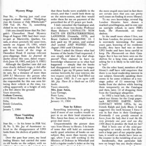 Amos-Creighton,Disappearance of UFO Books,FSR84V29N3