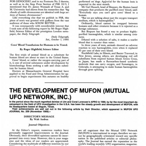 Andrus,Development of MUFON,FSR1990,V35N1 - Imagen 1