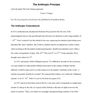 Anthropic principle,Victor J.Stenger