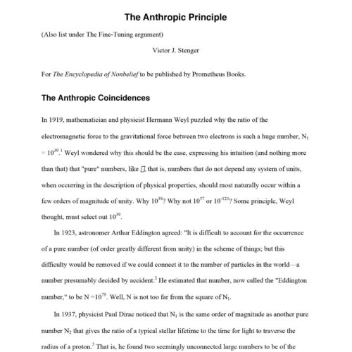 Anthropic principle,Victor J.Stenger - Imagen 1