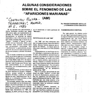 Apariciones Marianas,Pautas