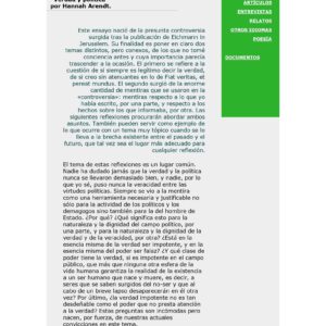 Arendt,Hannah,Verdad y politica